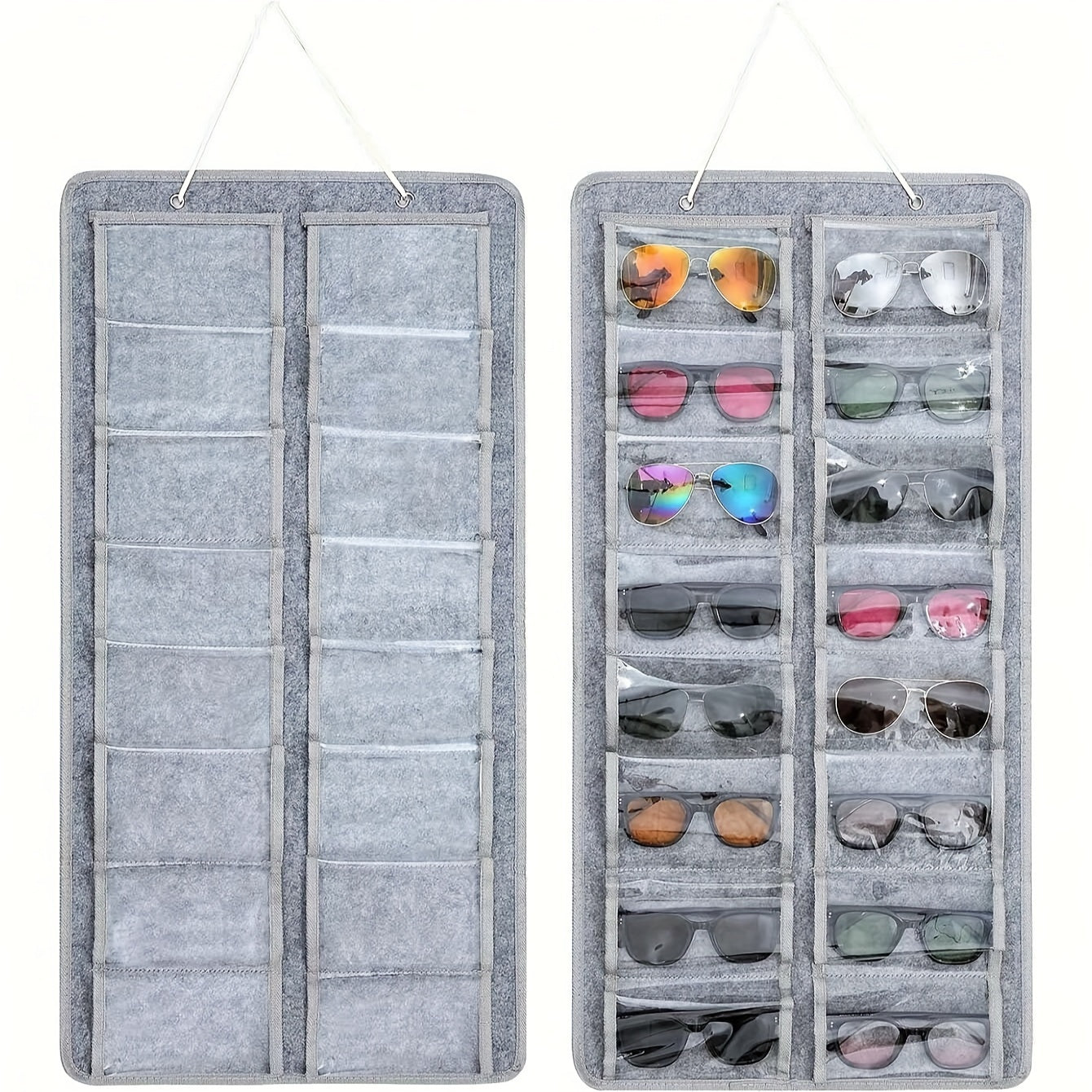 Wall-Mounted Storage Bag for Glasses and Felt Cloth Foldable Organizer