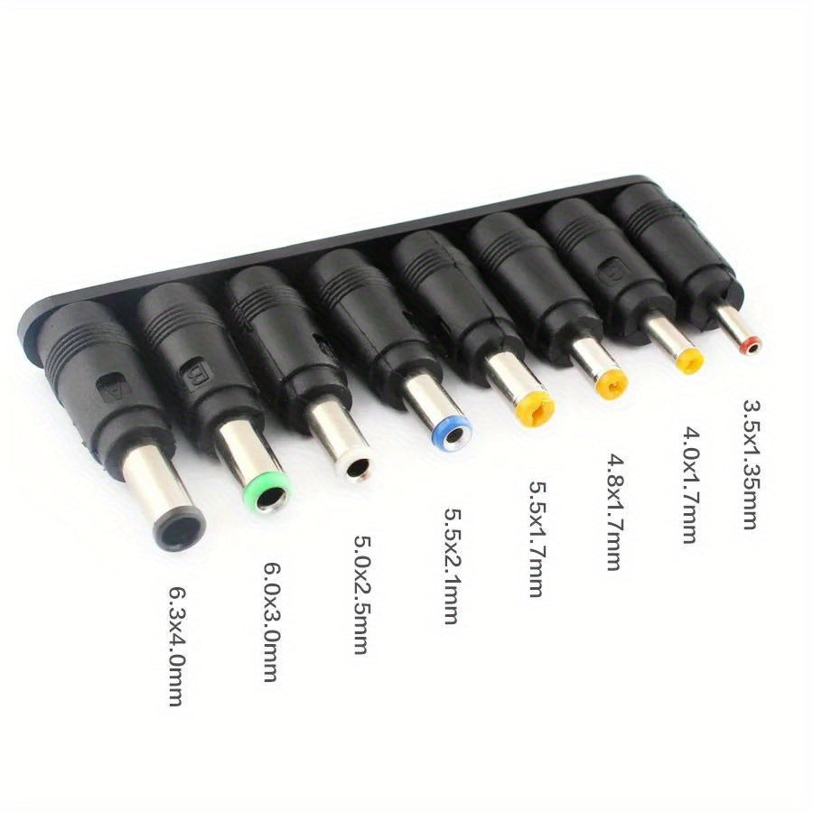8-Piece DC Power Adapter Set with 8 Connectors for Notebook Use
