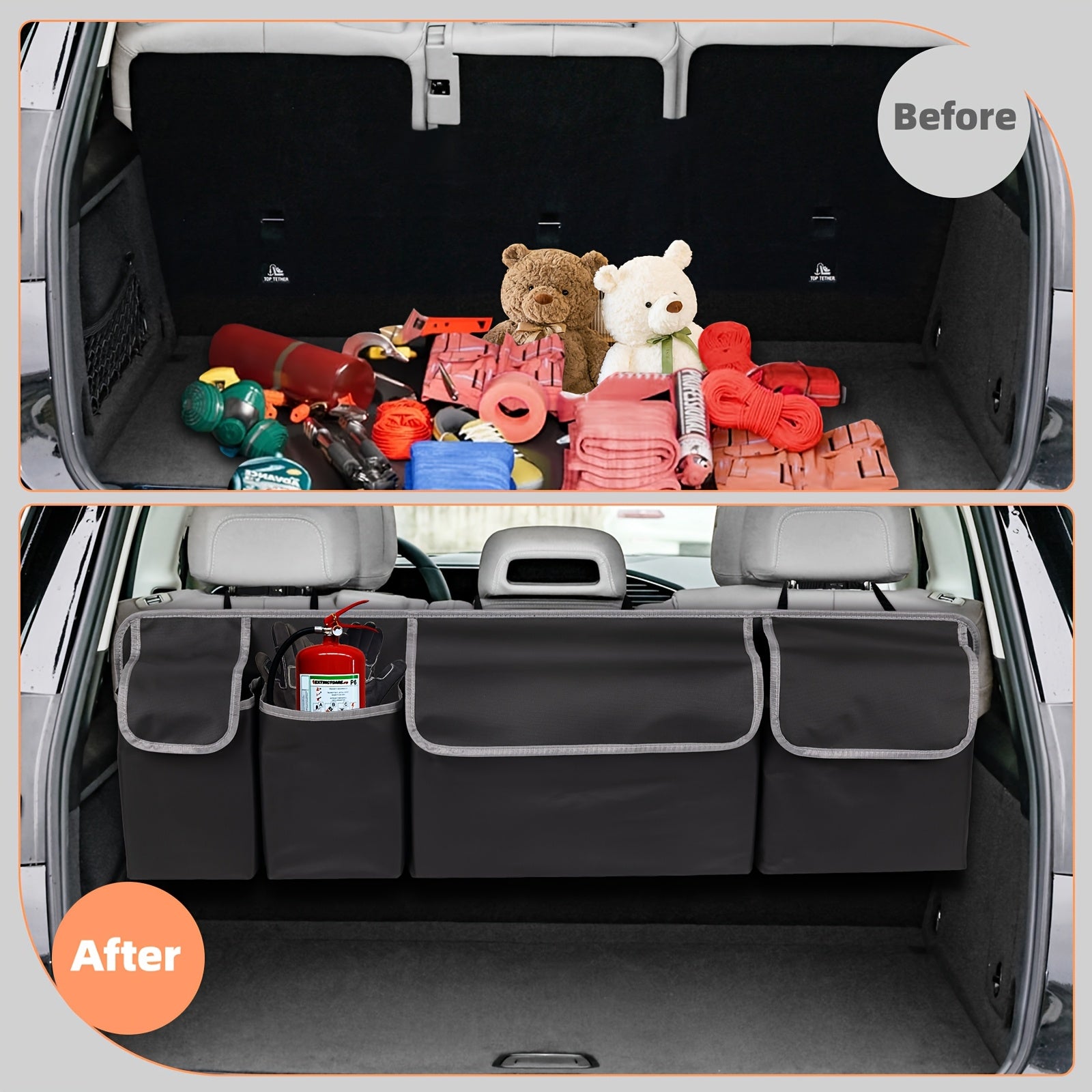 Большая емкость для хранения в багажнике автомобиля, многофункциональный с 4 отделениями