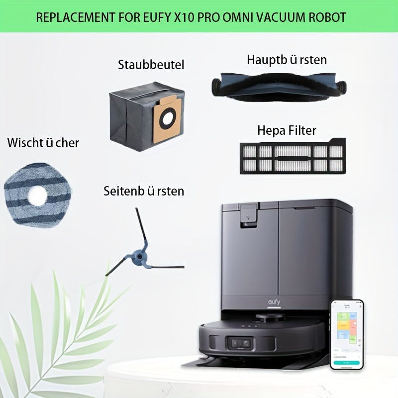 Robot Vacuum Cleaner Replacement Kit 14 Pieces Main Brush HEPA Filters Mop Pads Dust Bags Side Brushes