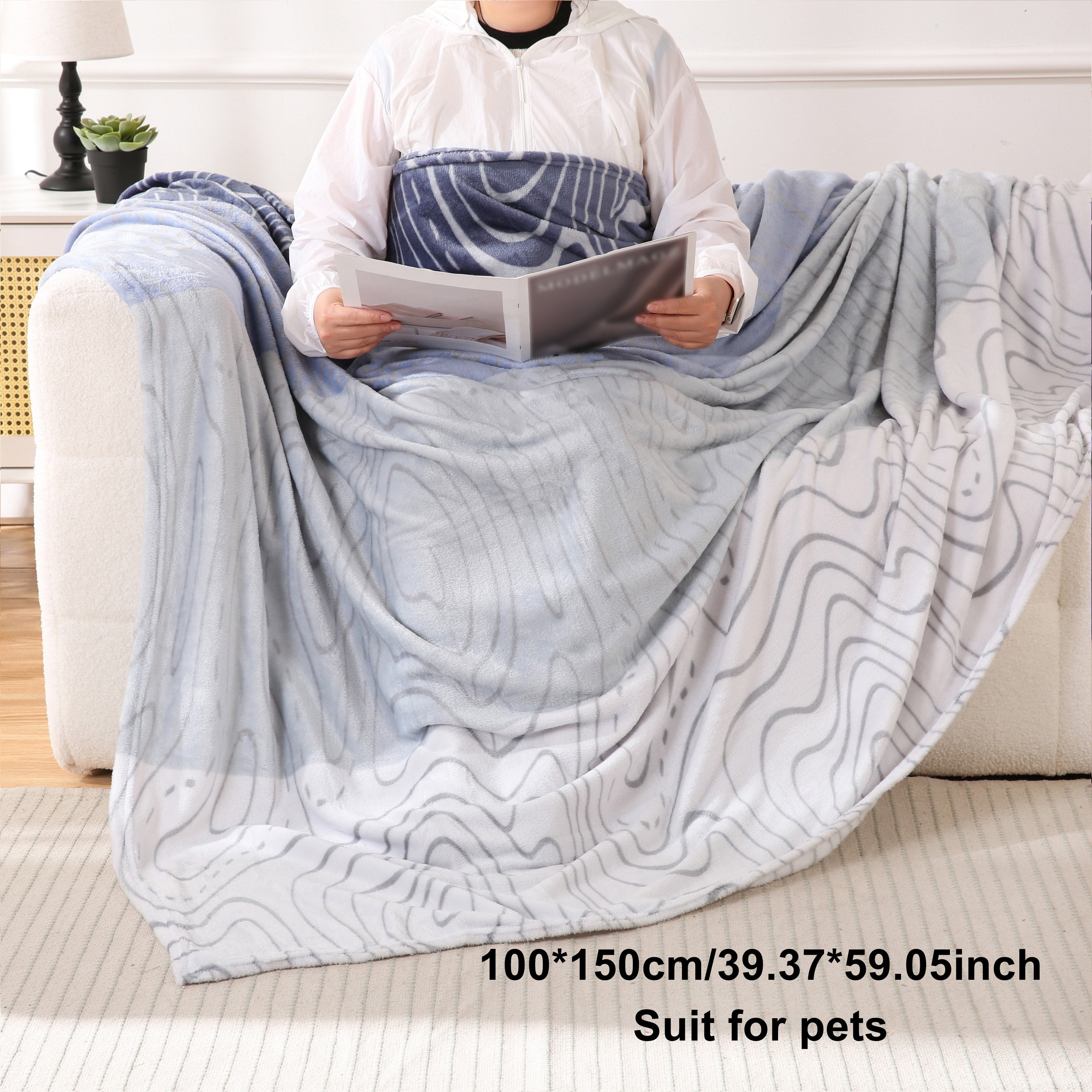 Manta de franela moderna de 200GSM, lavable a máquina, para todas las estaciones, ropa de cama versátil