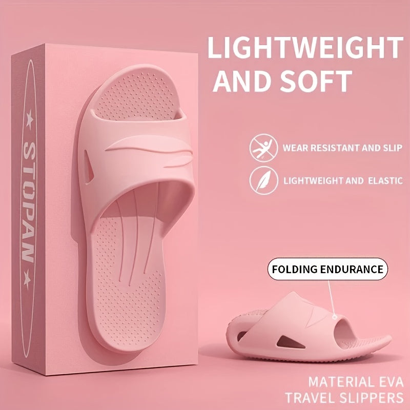 Women's Travel Foldable Slippers Non-Slip Quick-Dry Bathroom Shoes