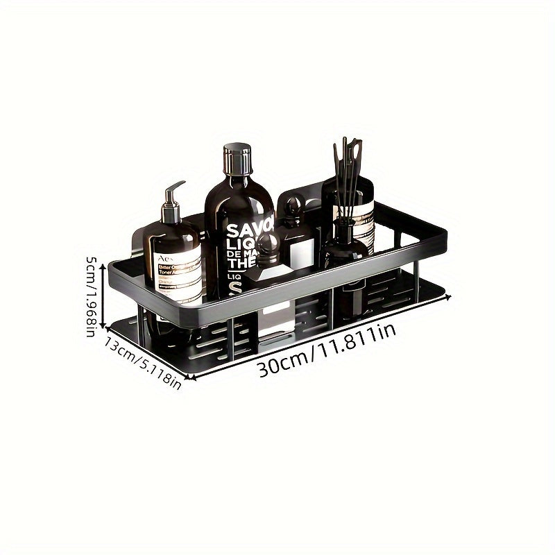 2-Pack Черные Ржавчине Устойчивые Металлические Полки для Ванной, Настенные Подвесные Кадди для Шампуня и Кондиционера, Экономящее Пространство Органайзер с Крючком, Диаметр Трубы 8 мм