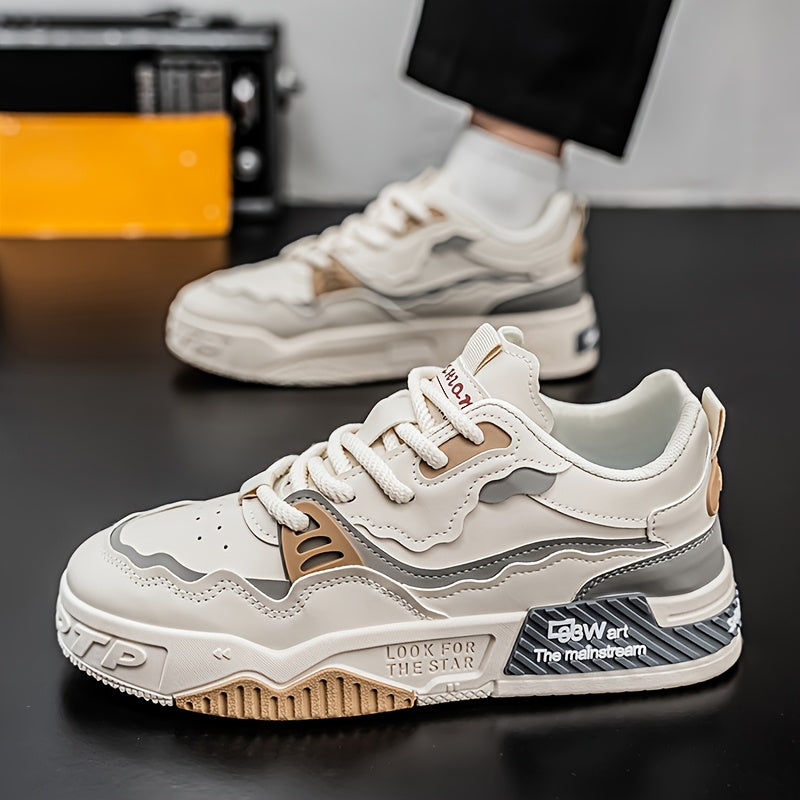 Men's Skateboard Sneakers Casual Low Top Lace-Up PVC Sole Comfortable All-Season