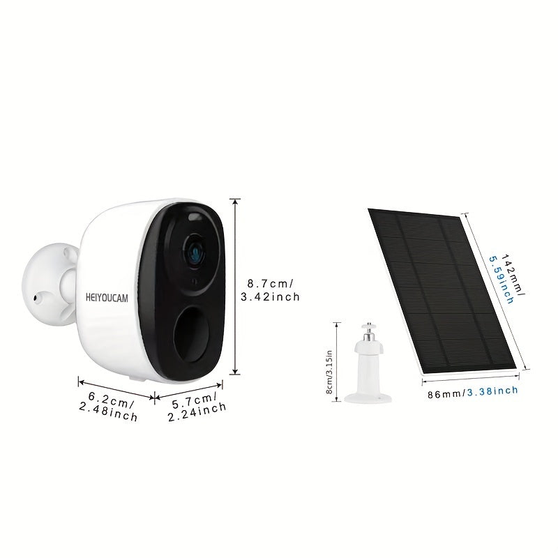 Wireless Security Camera 2-Pack with Night Vision Spotlight Solar Power PIR Detection 1296p WiFi Two-Way Audio
