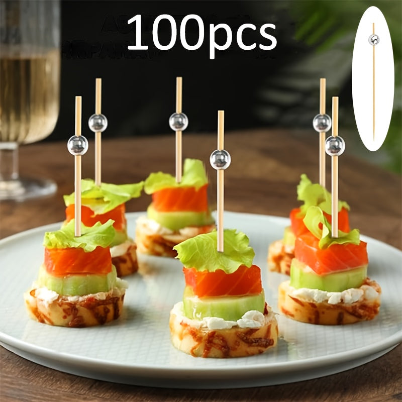 Bir martalik meva tishlari kokteyllar, snacks va ziyofat taomlari uchun, 100 dona