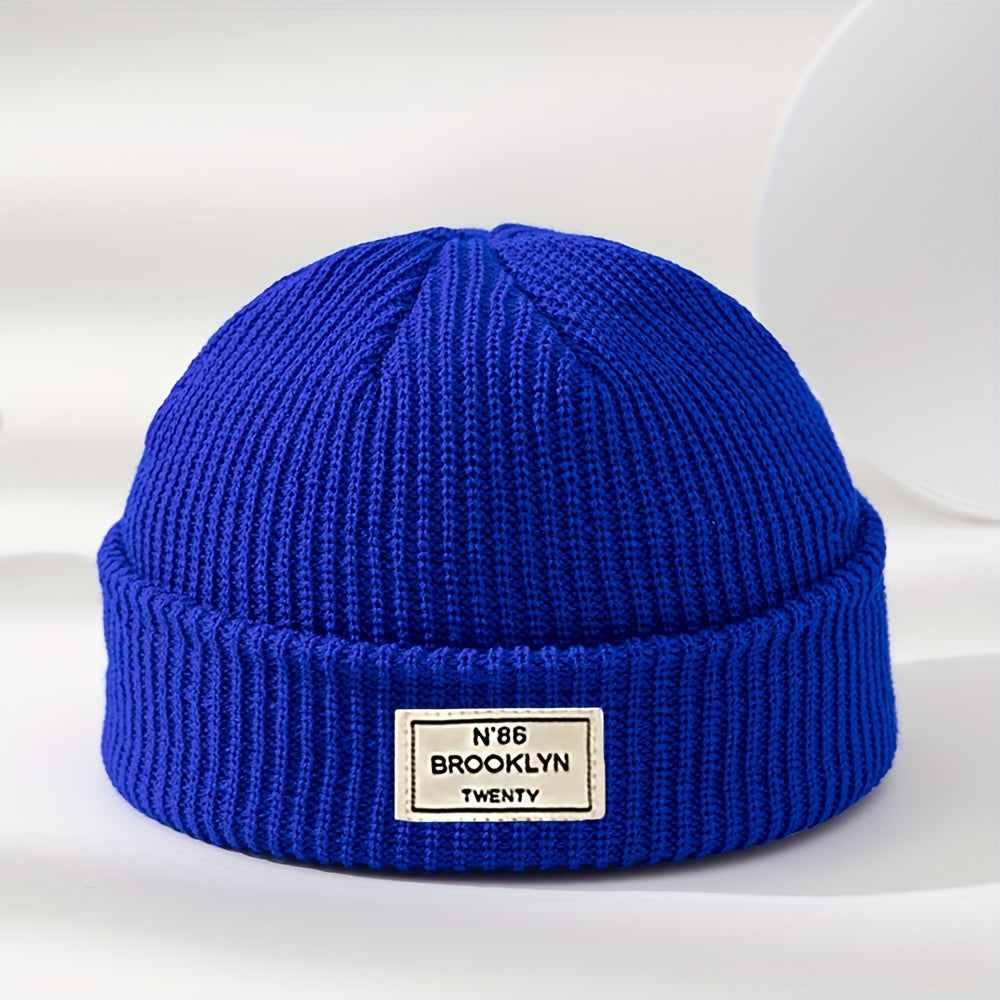 Teen Knit Beanie with Trendy Label Design, Lightweight, Machine Washable