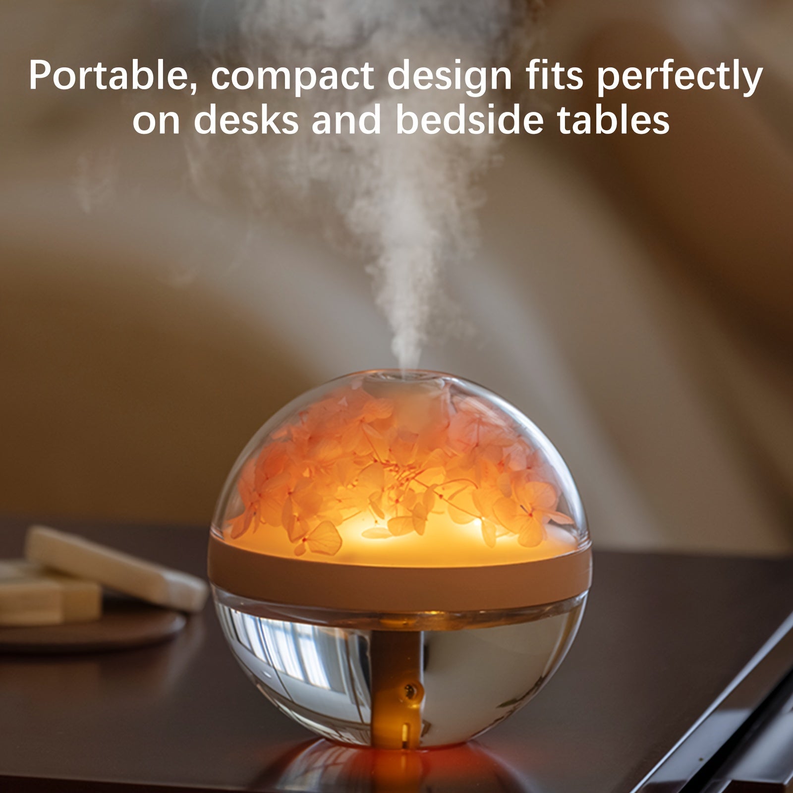 Portativ 270ml qayta to'ldiriladigan stol usti namlantiruvchi atmosfera nuri bilan