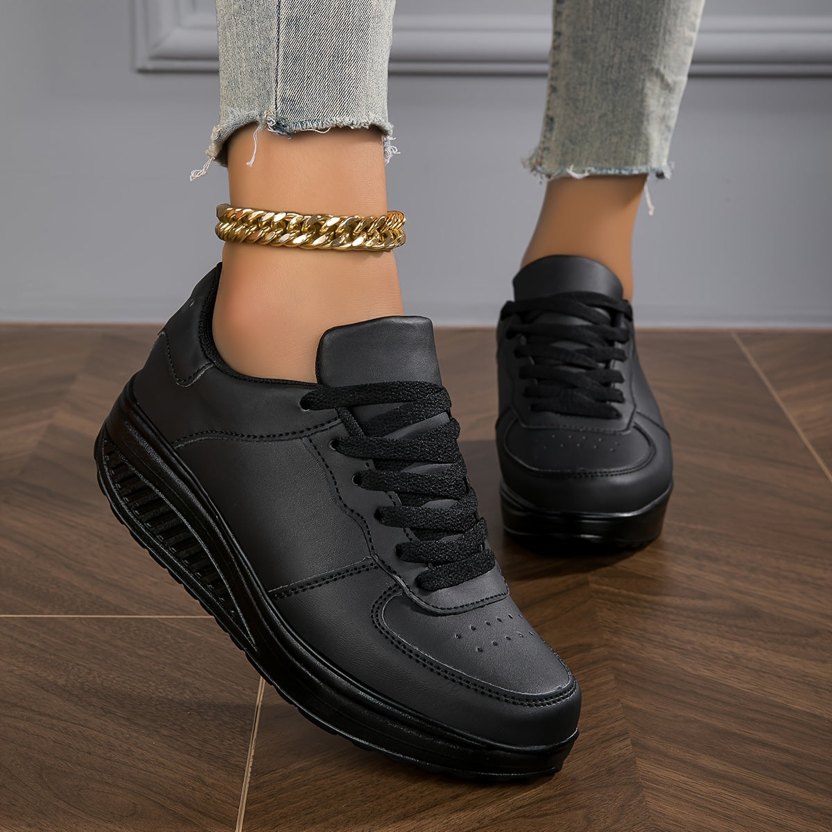Women's Casual Synthetic Rocker Shoes Comfortable Leisure Footwear