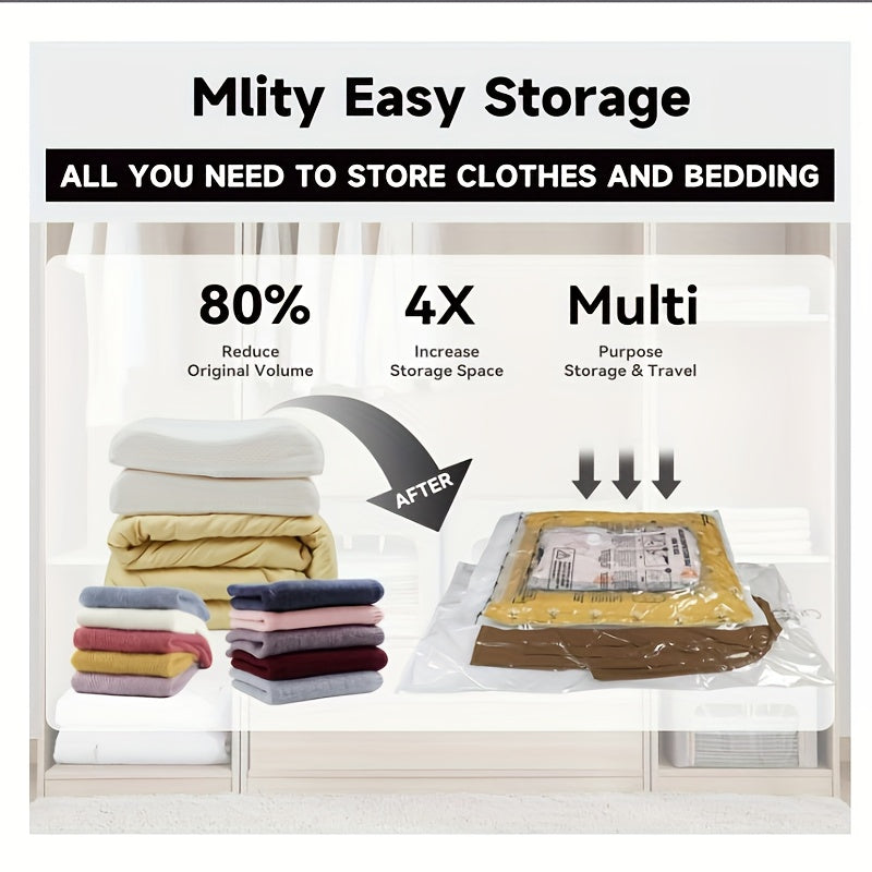 4/8 Piece Storage and Organization Bag Set with Manual Pump for Closet Space Saving