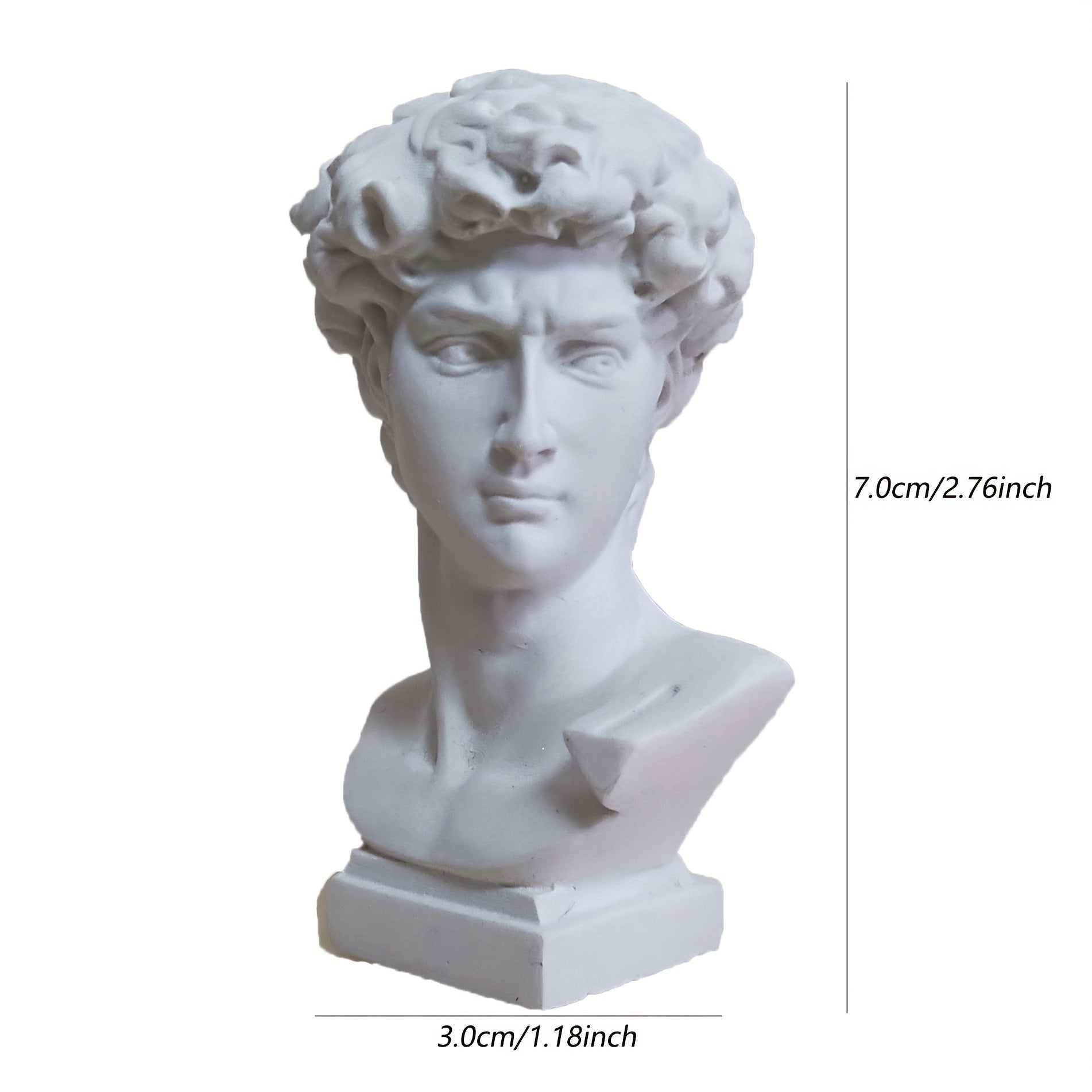 White Resin Greek Bust Sculpture 7cm Decorative Home Office Collection