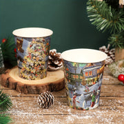 Bir martalik qog'oz stakanlar Rojdestvo daraxti dizayni Qayta ishlatiladigan BPAsiz Issiq sovuq ichimliklar