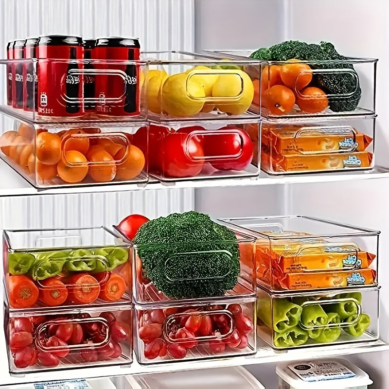 Stackable Transparent Refrigerator Organizer Box for Pantry, Fruits, Snacks