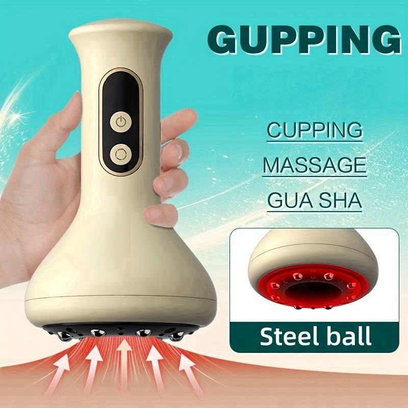 Portable Cupping Massage Device with Adjustable Intensity Heat Compression 9 Levels