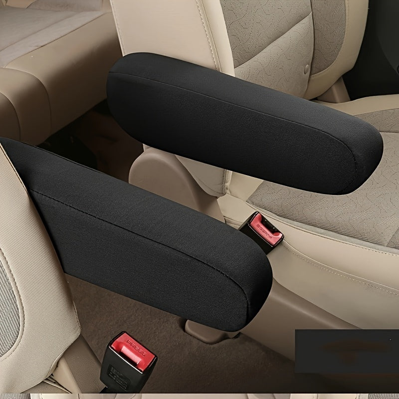2pcs Elastic Polyester Car Seat Armrest Covers Washable Protective Sleeves