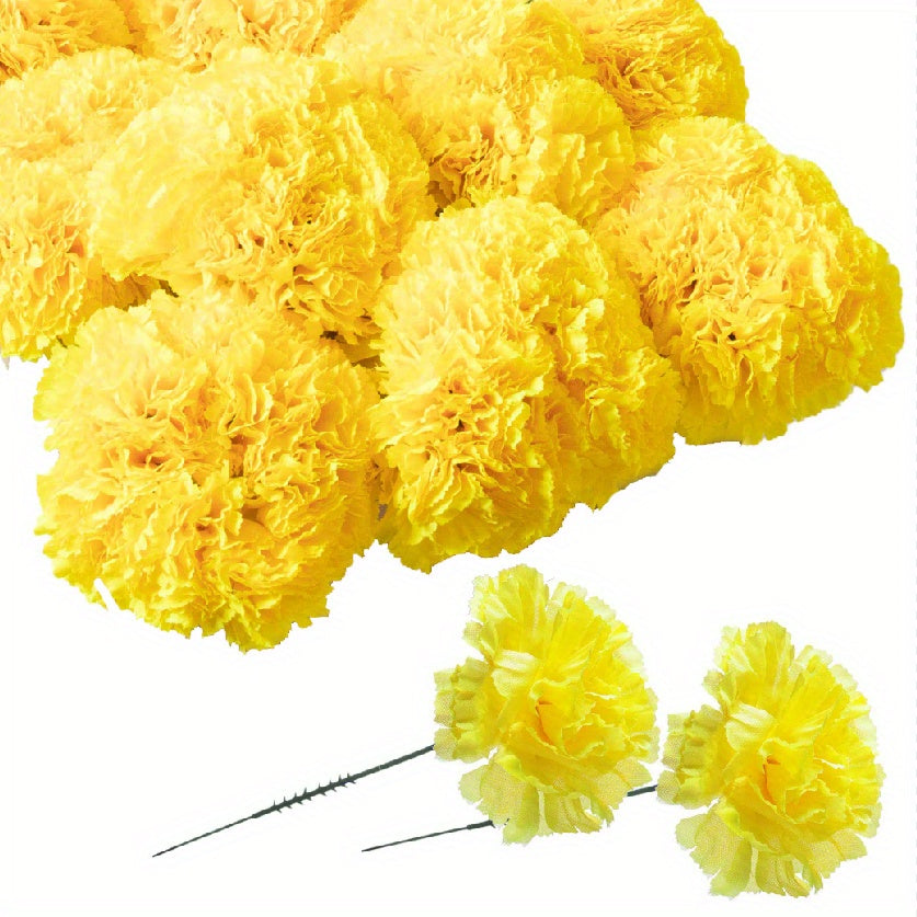 50 Pieces Silk Carnation Flowers for Wedding Decorations DIY Craft