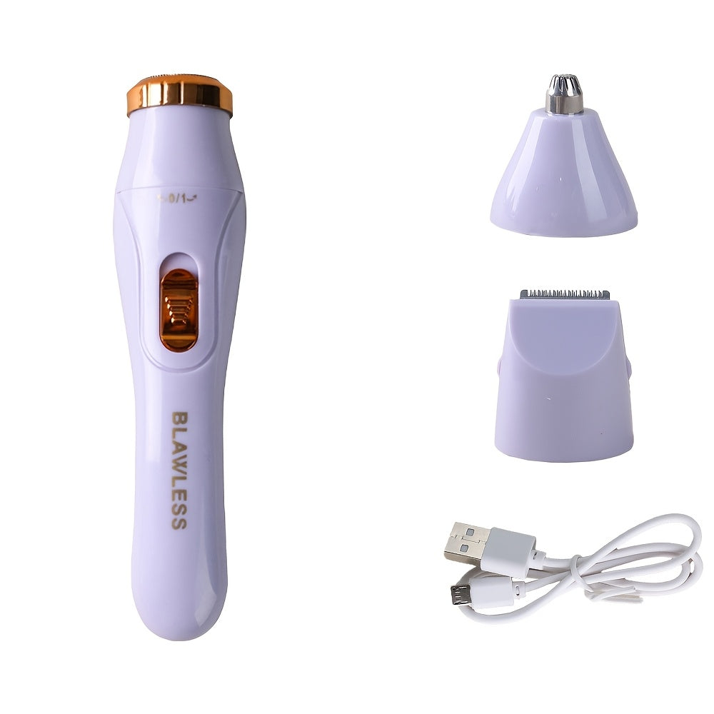 Set de depiladora eléctrica para mujer recargable para cara, nariz y cuerpo, con carga USB