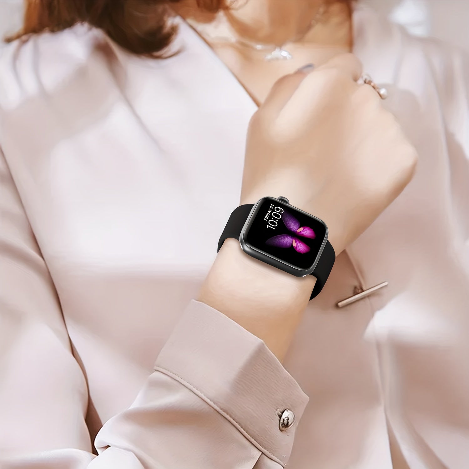 Set of 3 Silicone Sport Watch Bands for Apple Watch Series SE/1-9 Ultra/Ultra 2 Water-Resistant Clasp