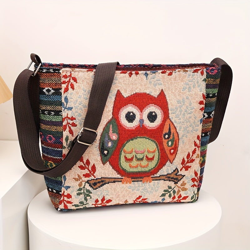 Multicolor Elephant Crossbody Bag for Women with Adjustable Strap and Zipper Closure
