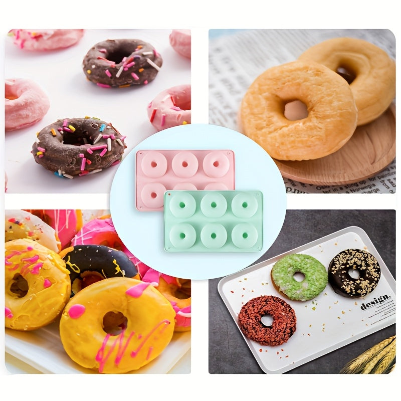 Silicone Donut Formasi Yoqimli yopishmaydigan pishirish asboblari pechenelar, tortlar va bagel uchun Bir nechta ranglar