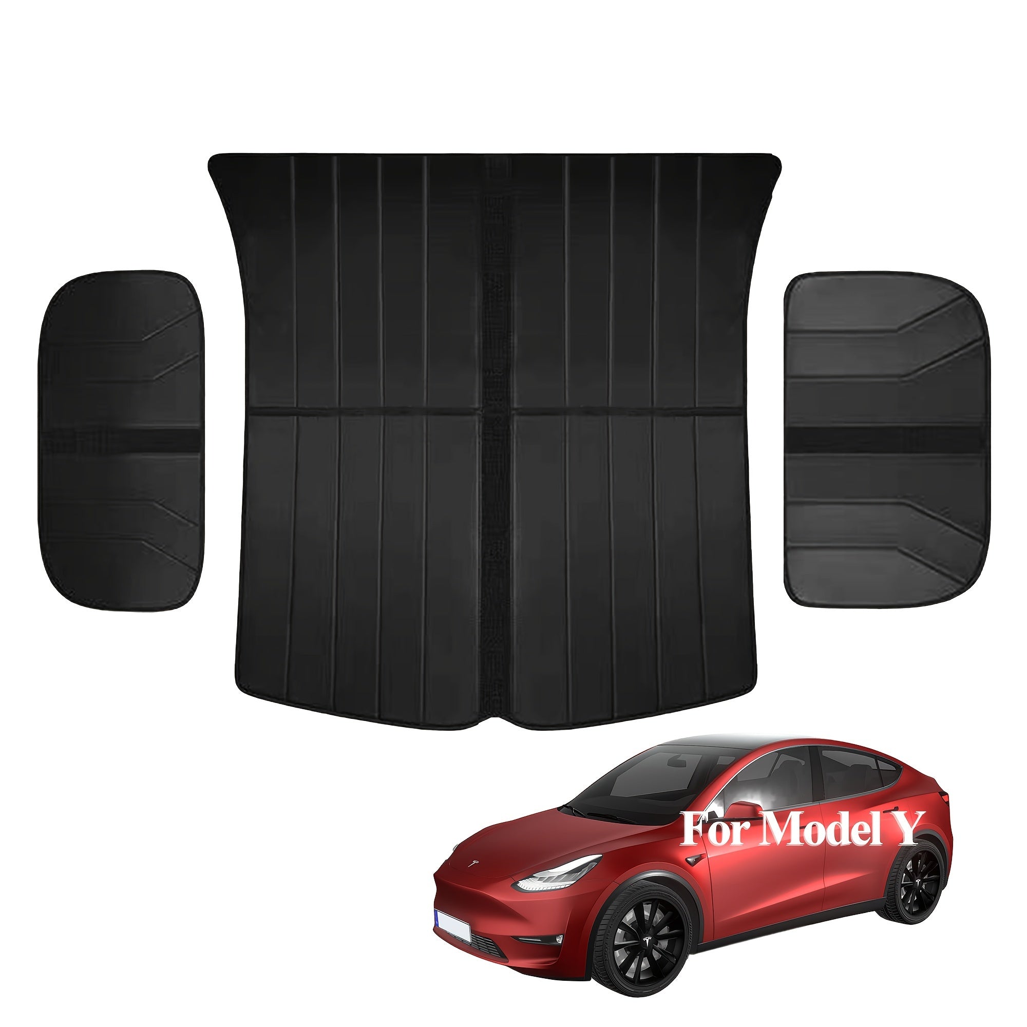 All-Weather Floor Mats Set for Tesla Model Y 2020-2024 Waterproof PU Leather