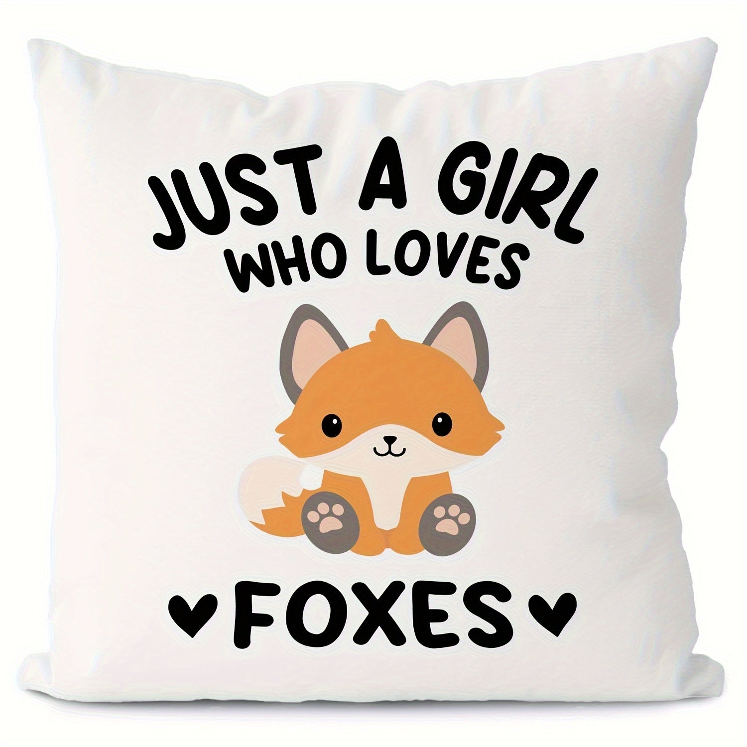 Fox Lover Pillow Cover 18x18 Inches Polyester Home Decor for Women and Girls