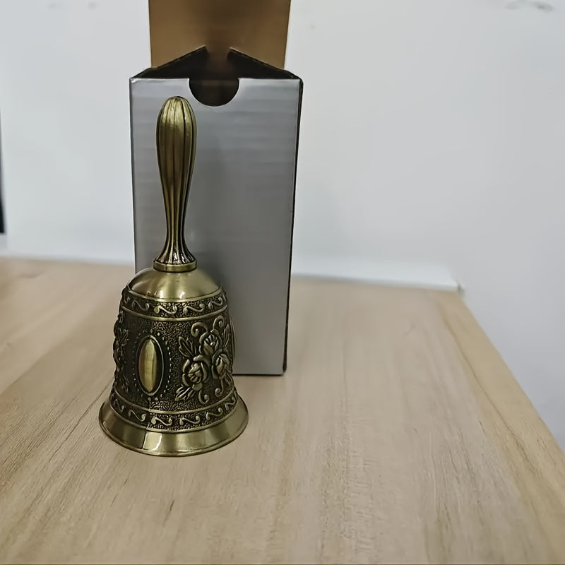 Antique Brass Handbell for Weddings Eid Mubarak Traditional Celebrations Tan Iron