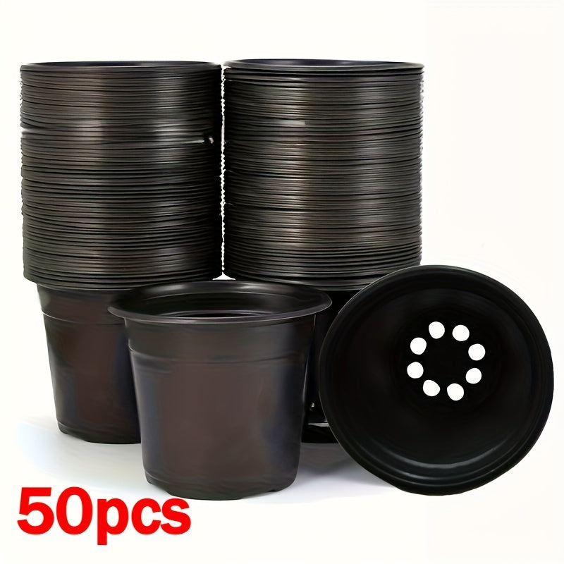 50-Pack Plastic Cone Seedling Cups with Drainage Holes for Indoor Outdoor Planting
