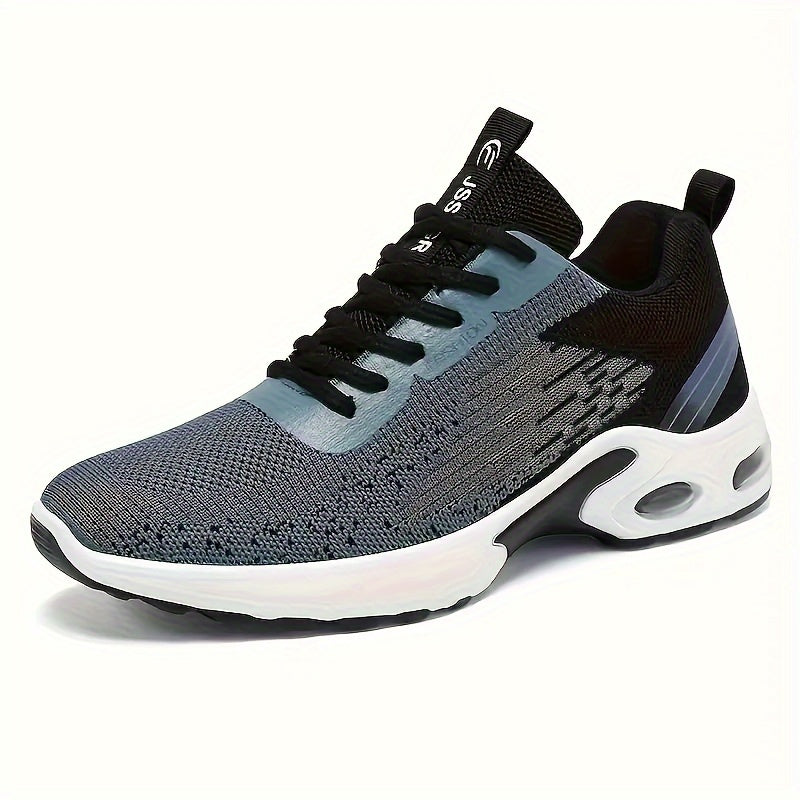 Men's Color-Blocked Breathable Lace-Up Running Shoes for Outdoor Activities
