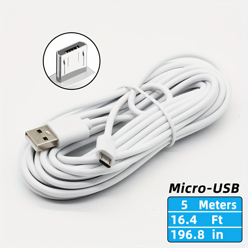 Micro-USB Power Cable for Security Cameras 5V No Battery Needed