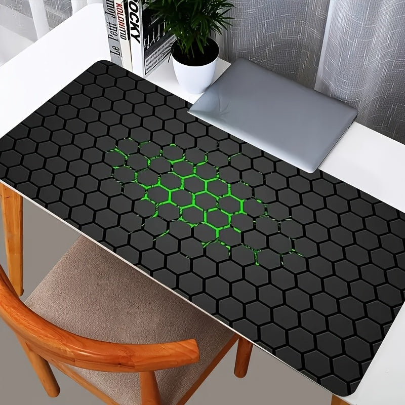 Large Hexagonal Honeycomb Pattern Mouse Pad Non-Slip Gaming Office Travel Polyester