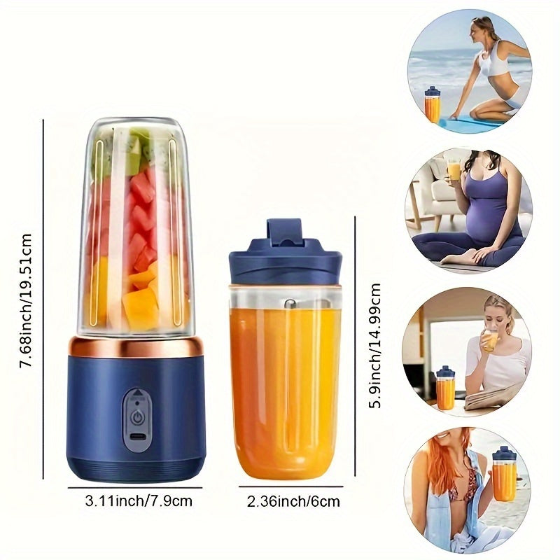 Portable Personal Blender with Dual Cups 1L Rechargeable USB Smoothie Juicer