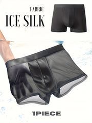 Boxers de hielo para hombre, transpirables, elásticos, suaves, cómodos, con cinturilla elástica