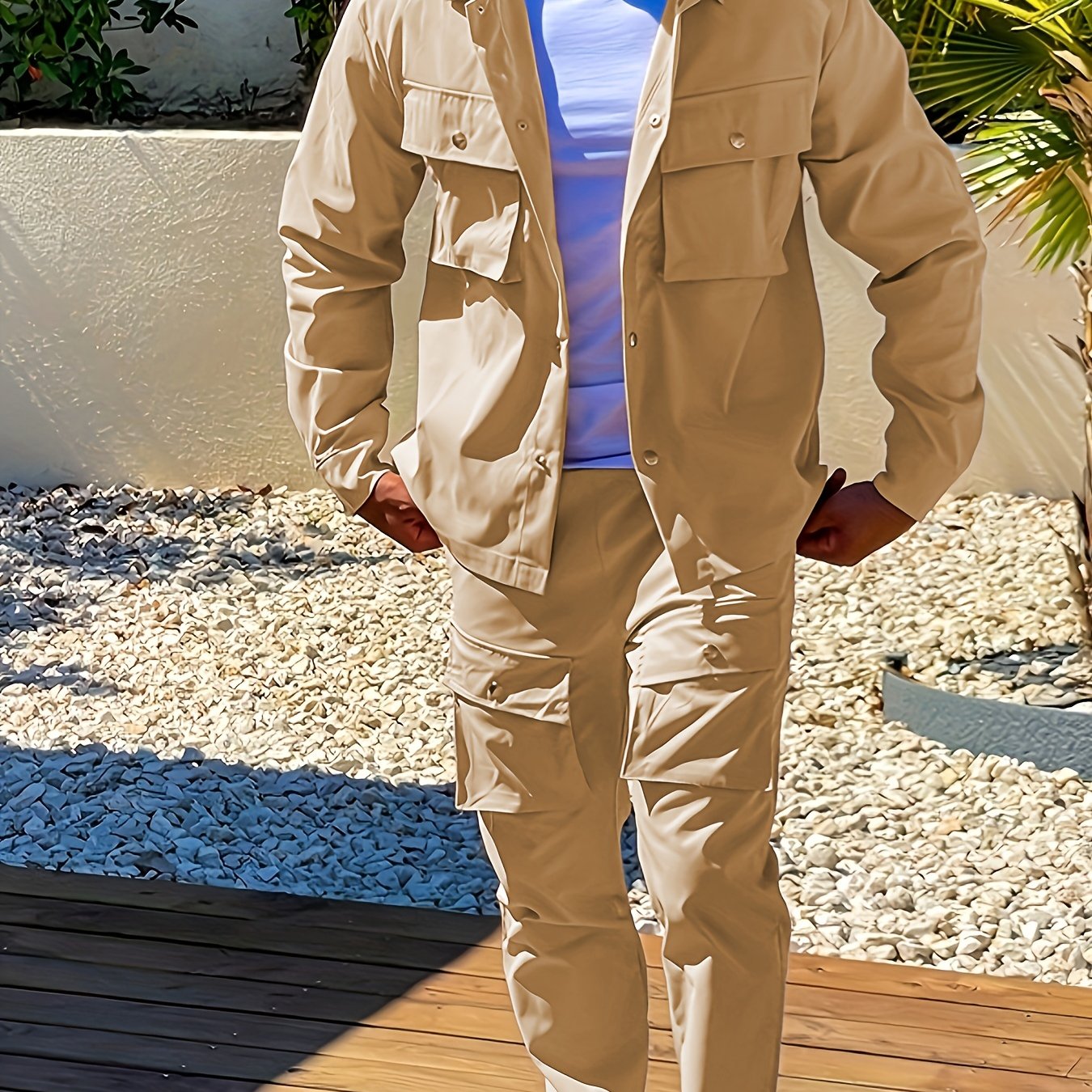 European American Casual Sports Fashion Suit Polyester Solid Color Lapel Regular Fit