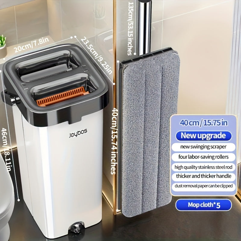 Uyda yog'och yoki plitka pollarni tozalash uchun qo'l bilan ishlatilmaydigan mopa to'plami.