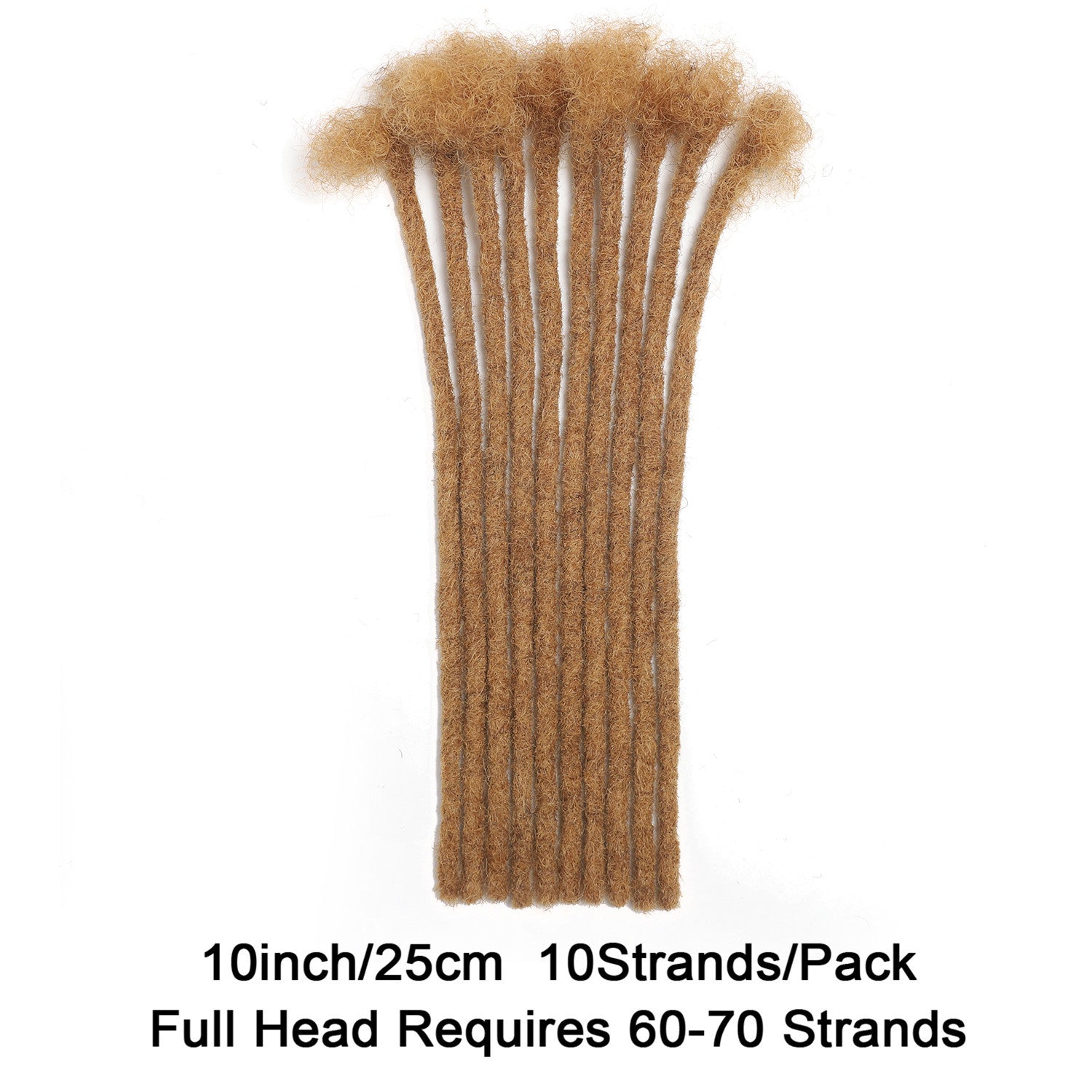 Handmade Dreadlocks Extensions 10 Strands Human Hair Dyeable Curly Twisted