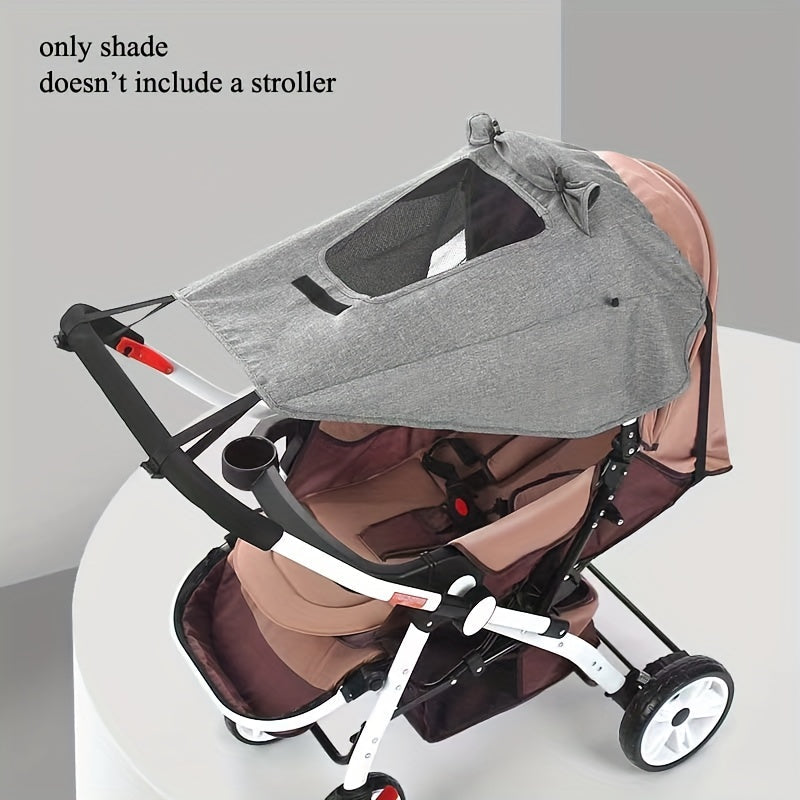 Stroller Sunshade UV Protection Rain-Resistant Canopy Fits Large Reversible Pushchairs