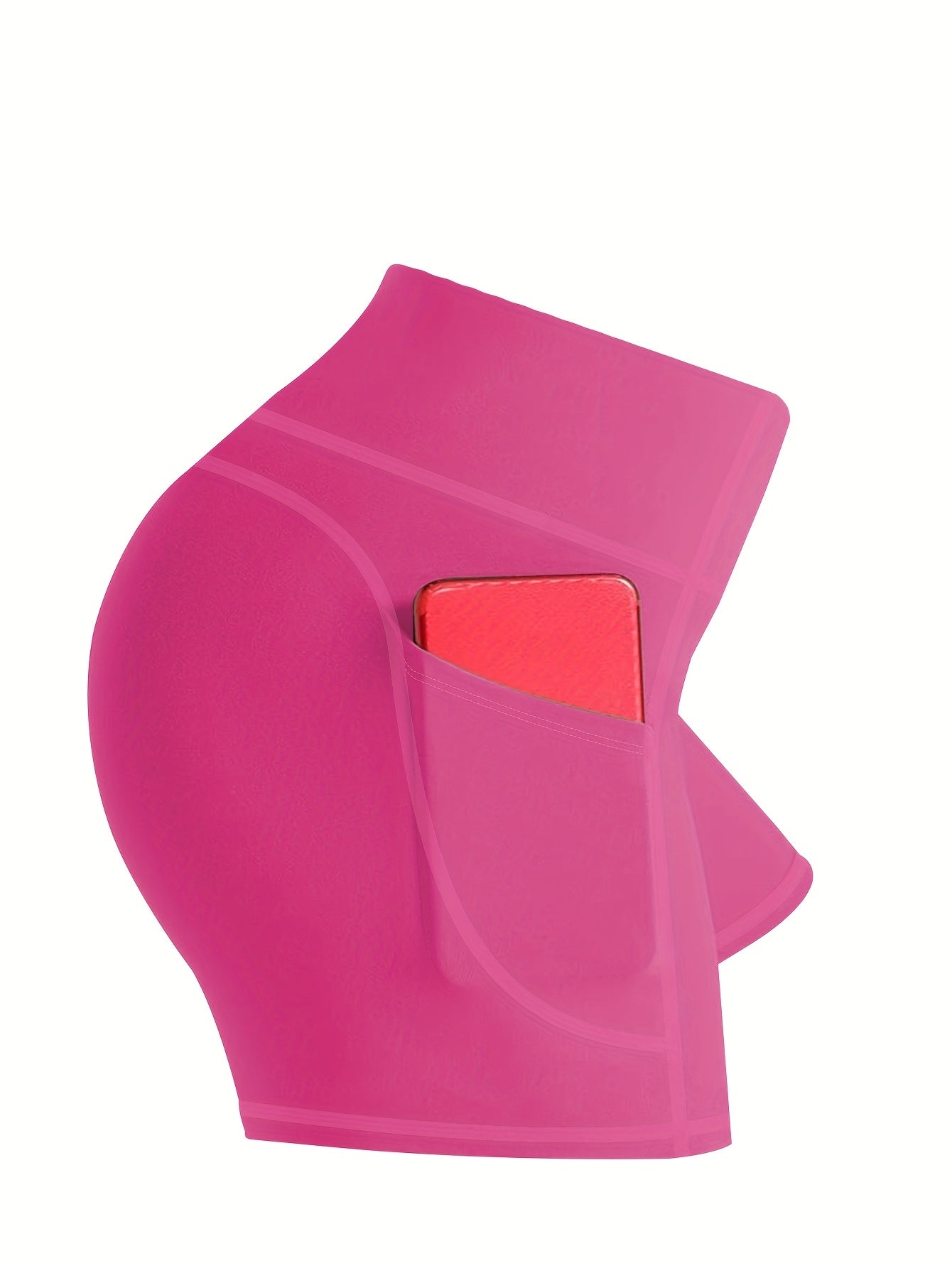 Ayollar uchun kattaroq o'lchamdagi yuqori belli yoga shorti to'plami, 5 ta, chuqur cho'ntaklar bilan