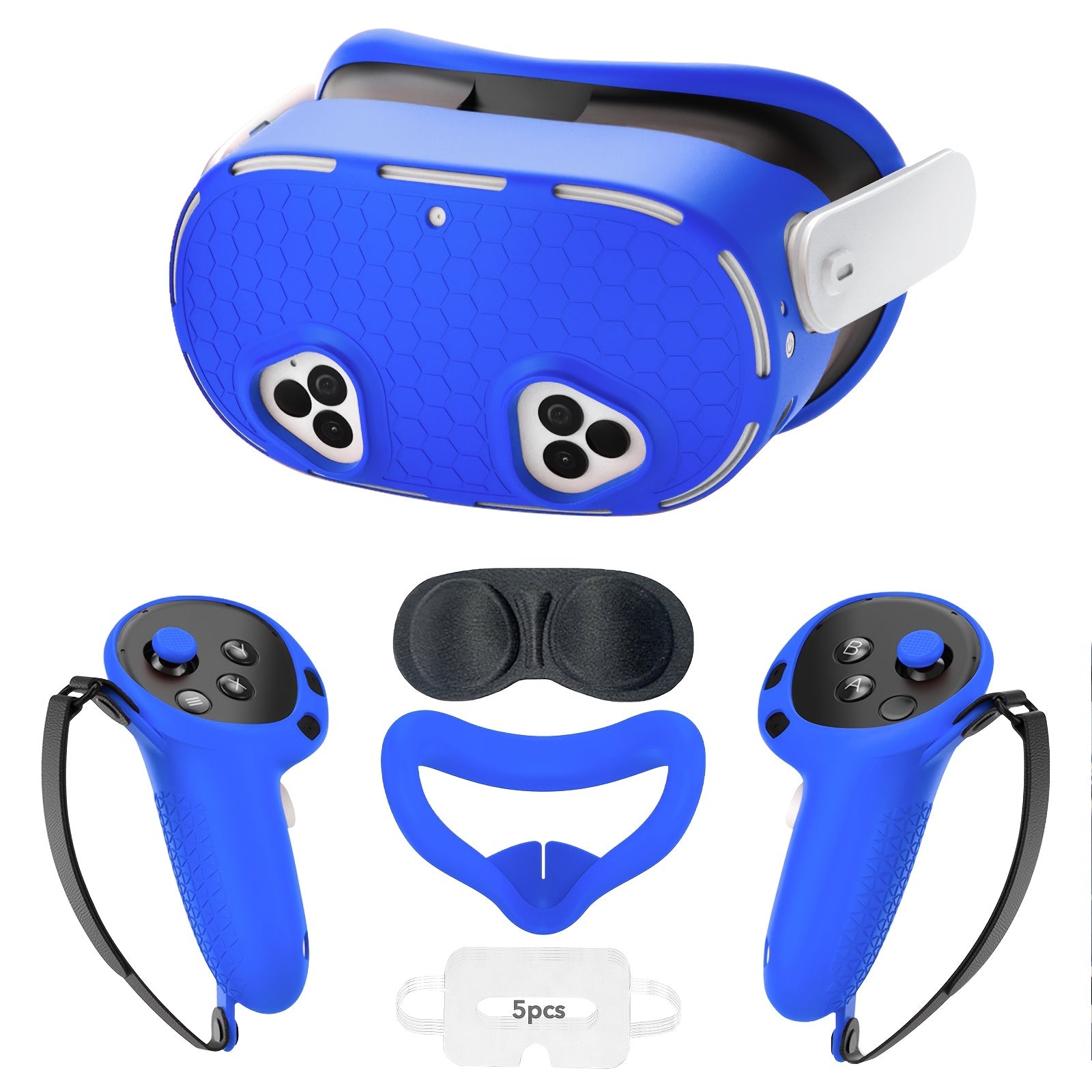 Silicone VR Headset and Controller Protection Set for Meta Quest 3S with Face and Eye Pads