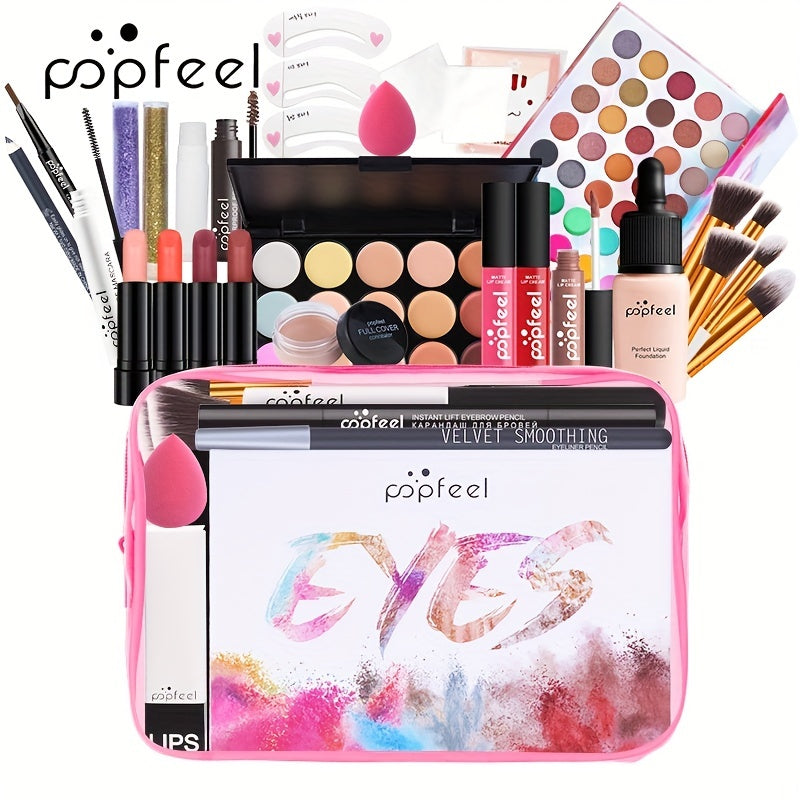 Women's Makeup Kit All-in-One Set With Eyeshadow Lipstick Brush