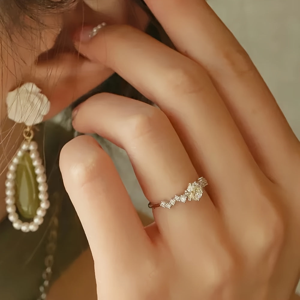 1 Carat Moissanite Solitaire Engagement Ring Sterling Silver