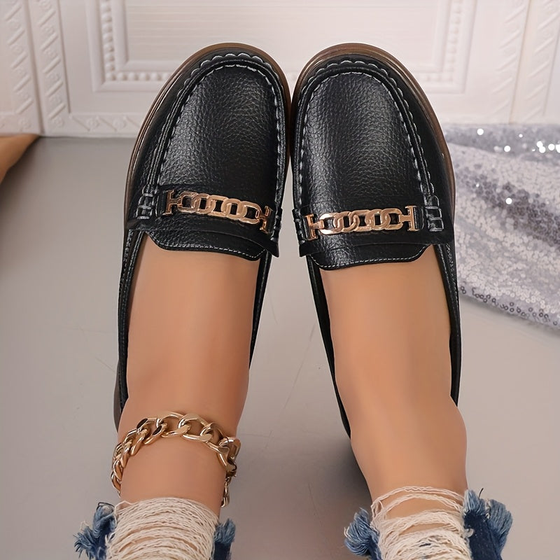 Women’s Fashion Mules Slip-Resistant Flats with Metallic Buckle in Beige Black Blue