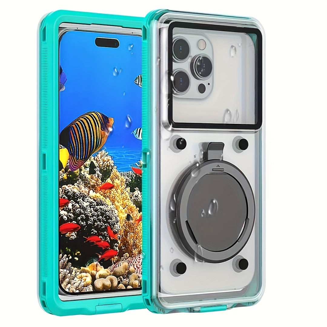 Universal Waterproof Phone Case 6.9-Inch with Stand Touch Screen Shockproof for Swimming Diving and Water Activities