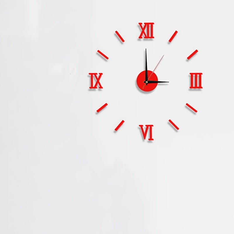 Plastic DIY Wall Clock Kit with Numeric Stickers and Quiet Battery Movement