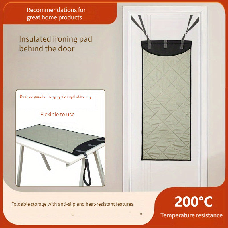 Foldable Portable Ironing Pad with Heat Insulation Cloth for Hanging Behind Door