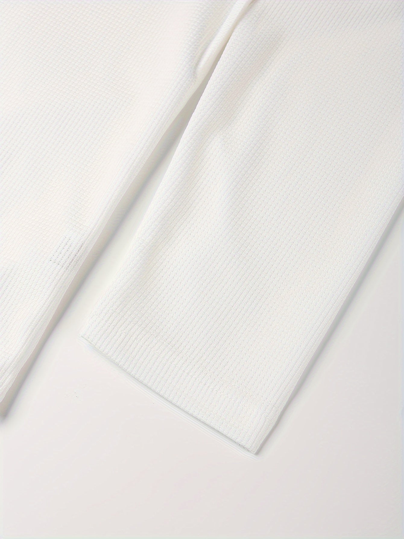 Men's Waffle V-Neck Long Sleeve T-Shirt Polyester Solid Color Casual Active Wear