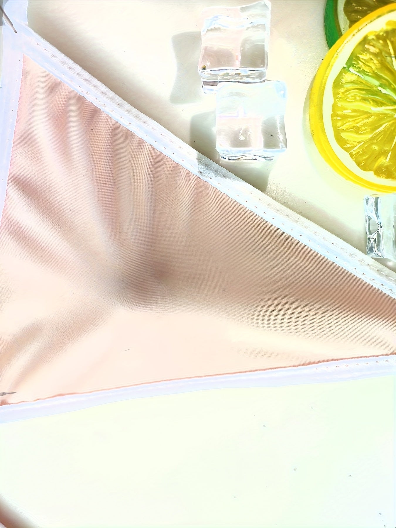 Beige Adjustable Triangle Lingerie Set for Women Soft Polyester Casual Sizes S XL