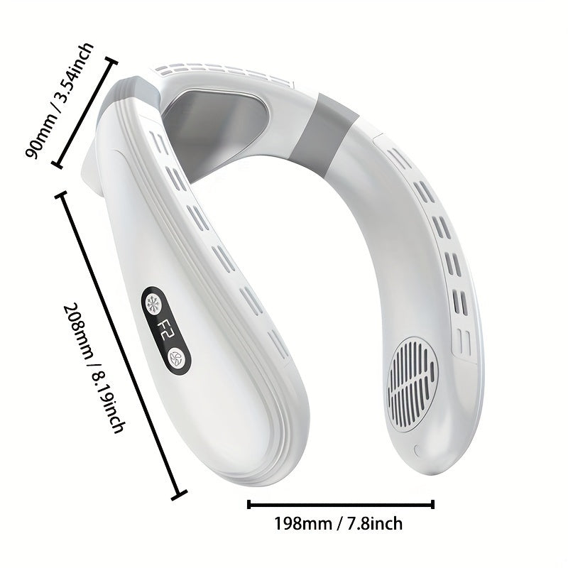 Portable Neck Fan with 360° Full-Body Cooling 5200mAh Rechargeable Battery