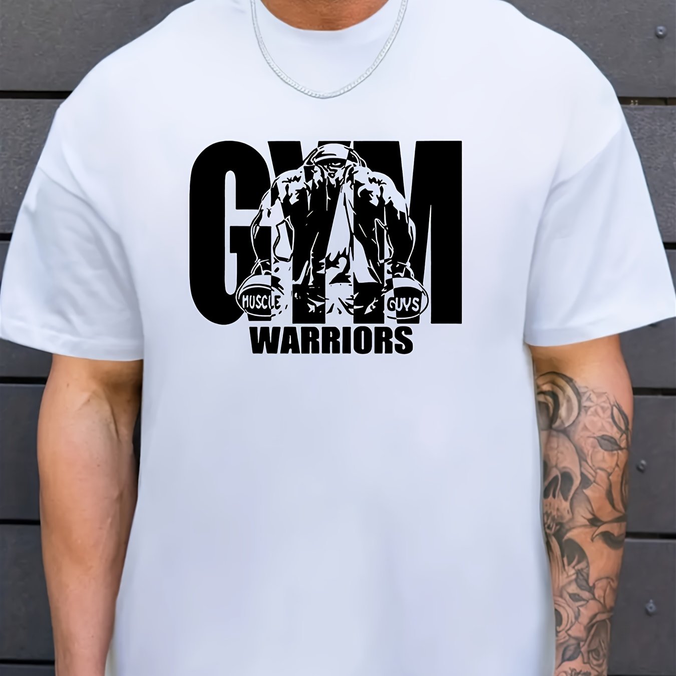 Yoz uchun Katta O'lchamdagi GYM Print Erkaklar Tasodifiy T-shirti