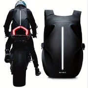 Unisex Soft Shell Motorcycle Helmet Backpack Reflective Strips Black